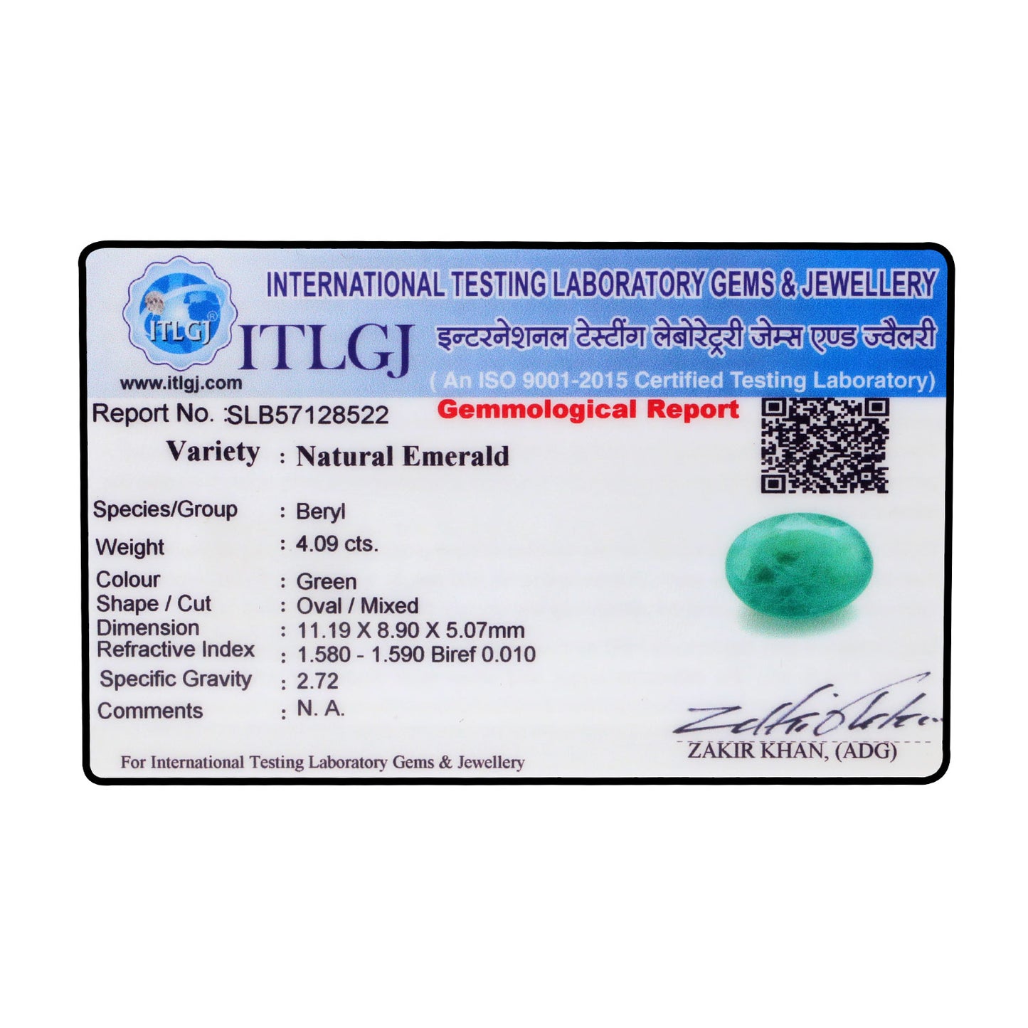 Brazil Emerald (Panna) - 4.09 Carat