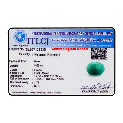 Brazil Emerald (Panna) - 5.66 Carat