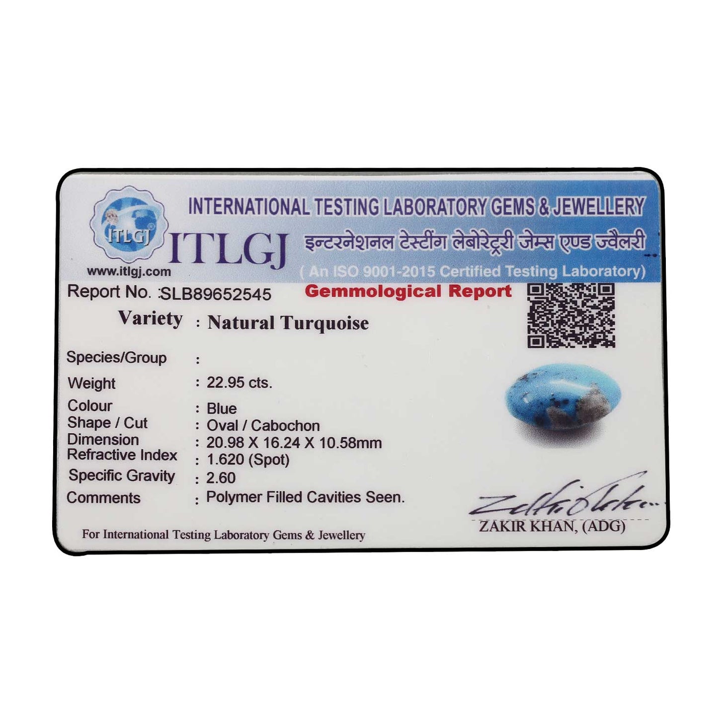 Irani Turquoise (Firoza) 22.95 Carat