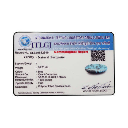 Irani Turquoise (Firoza) 26.73 Carat