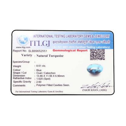 Irani Turquoise (Firoza) 8.61 Carat