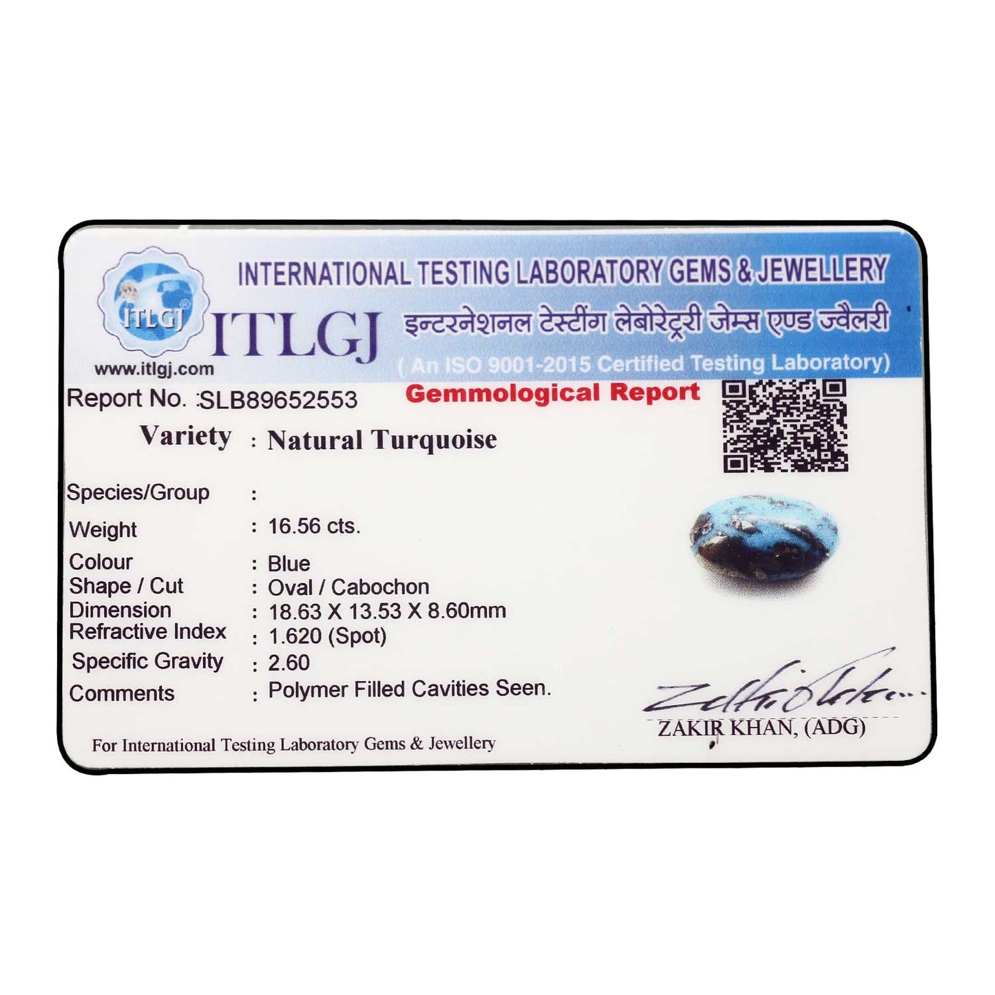 Irani Turquoise (Firoza) 16.56 Carat