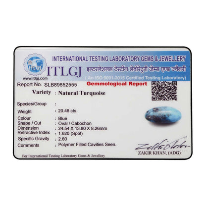 Irani Turquoise (Firoza) 20.48 Carat