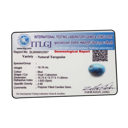 Irani Turquoise (Firoza) 18.18 Carat