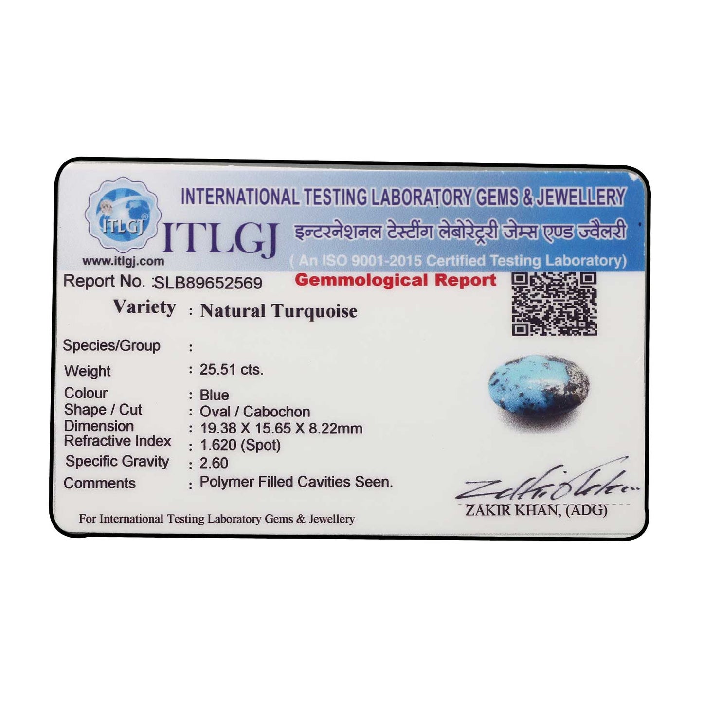 Irani Turquoise (Firoza) 25.51 Carat