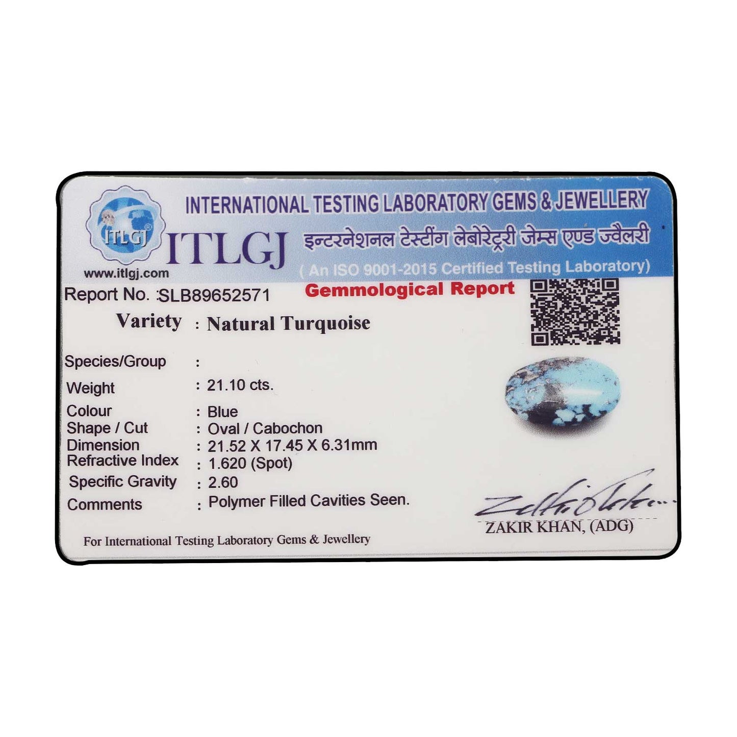 Irani Turquoise (Firoza) 21.1 Carat