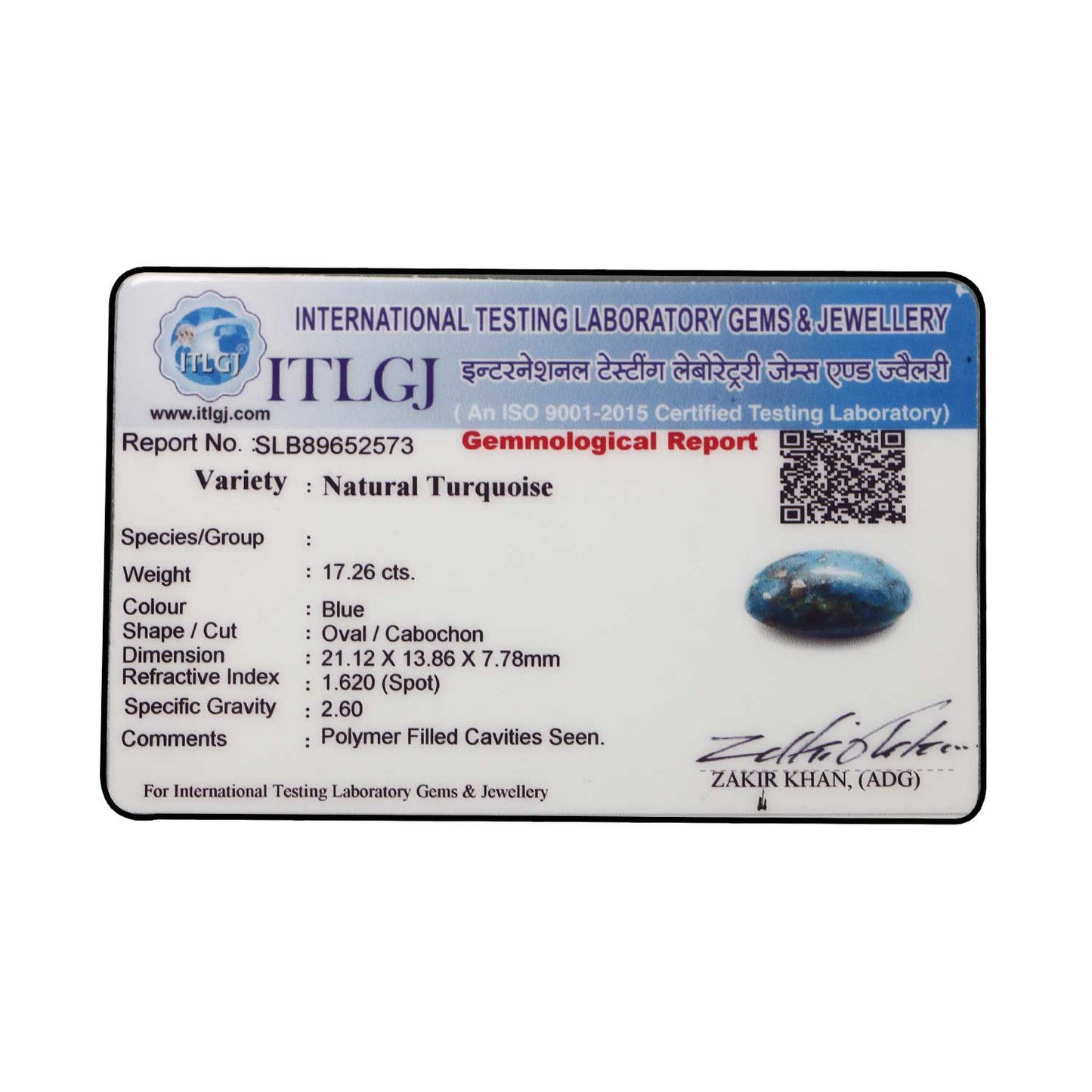 Irani Turquoise (Firoza) 17.26 Carat