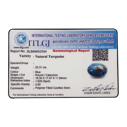 Irani Turquoise (Firoza) 25.31 Carat