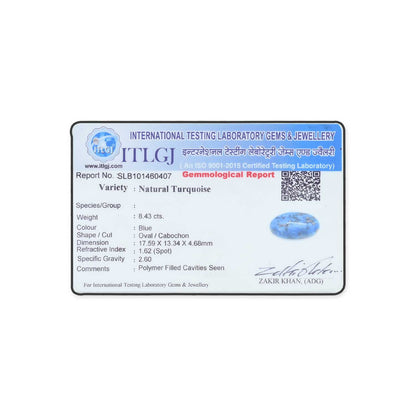 Irani Turquoise (Firoza) 8.43 Carat