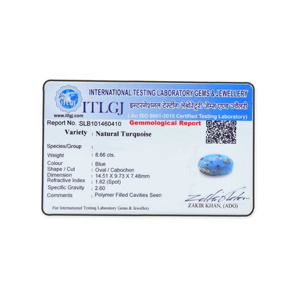 Irani Turquoise (Firoza) 8.66 Carat