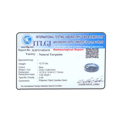 Irani Turquoise (Firoza) 12.73 Carat