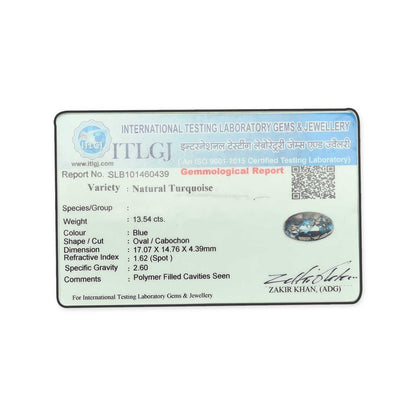 Irani Turquoise (Firoza) 13.54 Carat