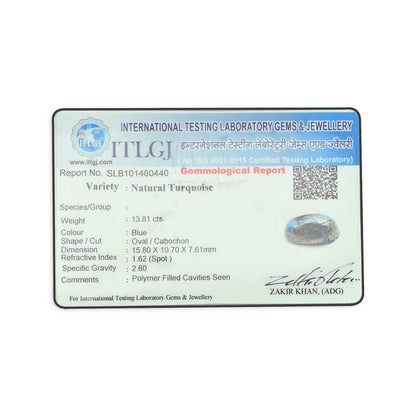 Irani Turquoise (Firoza) 13.81 Carat