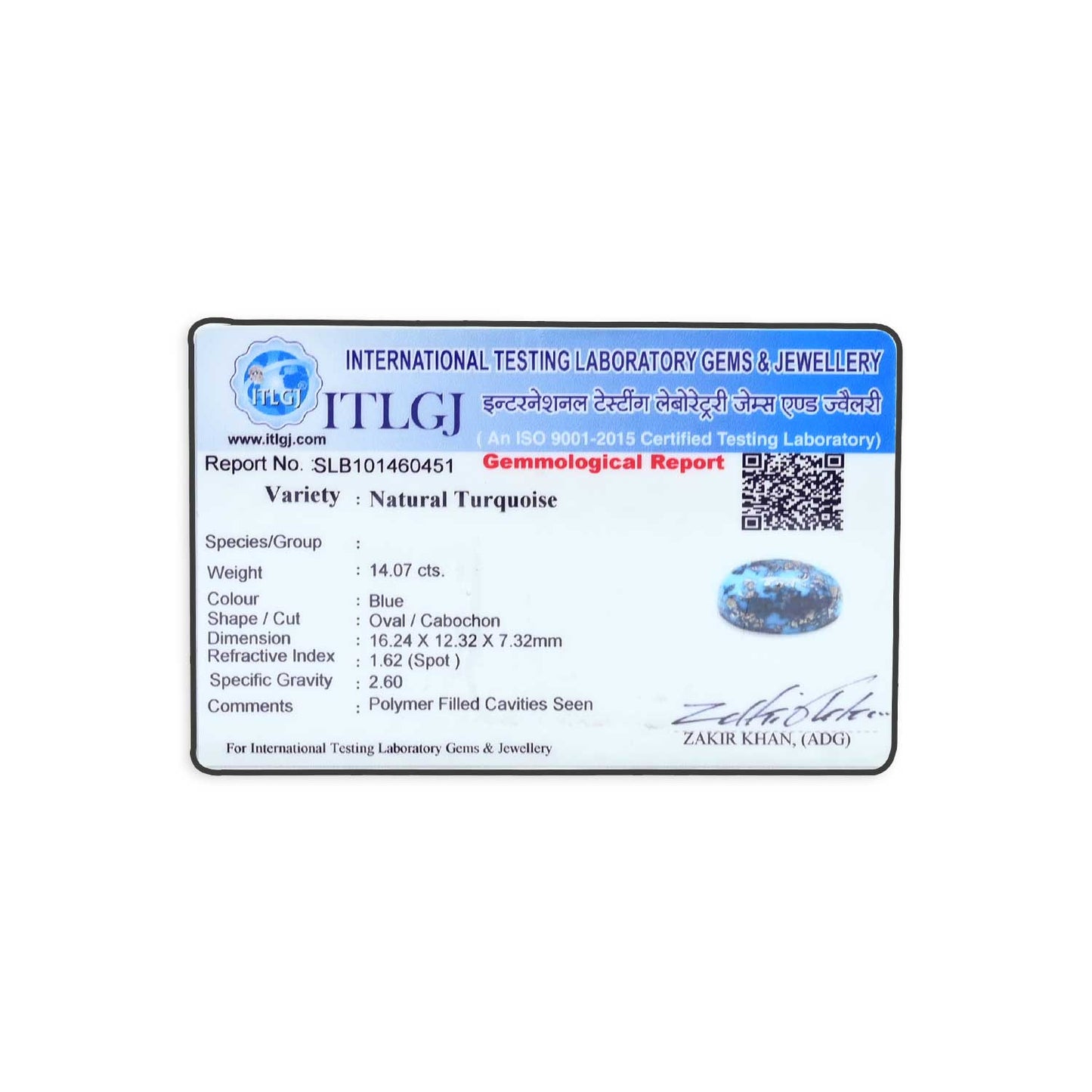Irani Turquoise (Firoza) 14.07 Carat