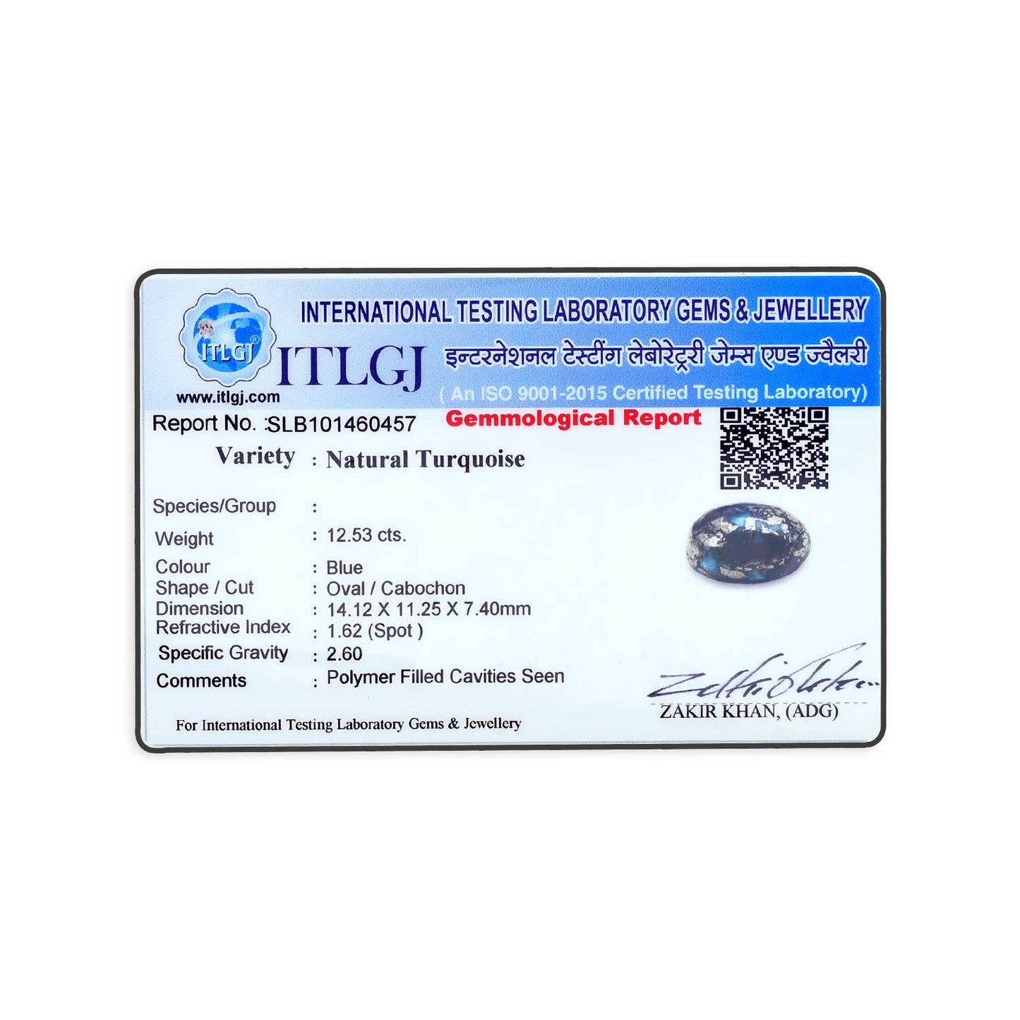 Irani Turquoise (Firoza) 12.53 Carat