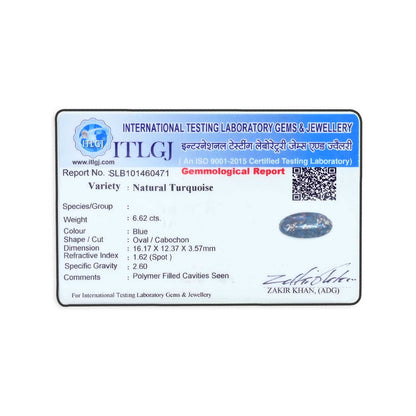 Irani Turquoise (Firoza) 6.62 Carat