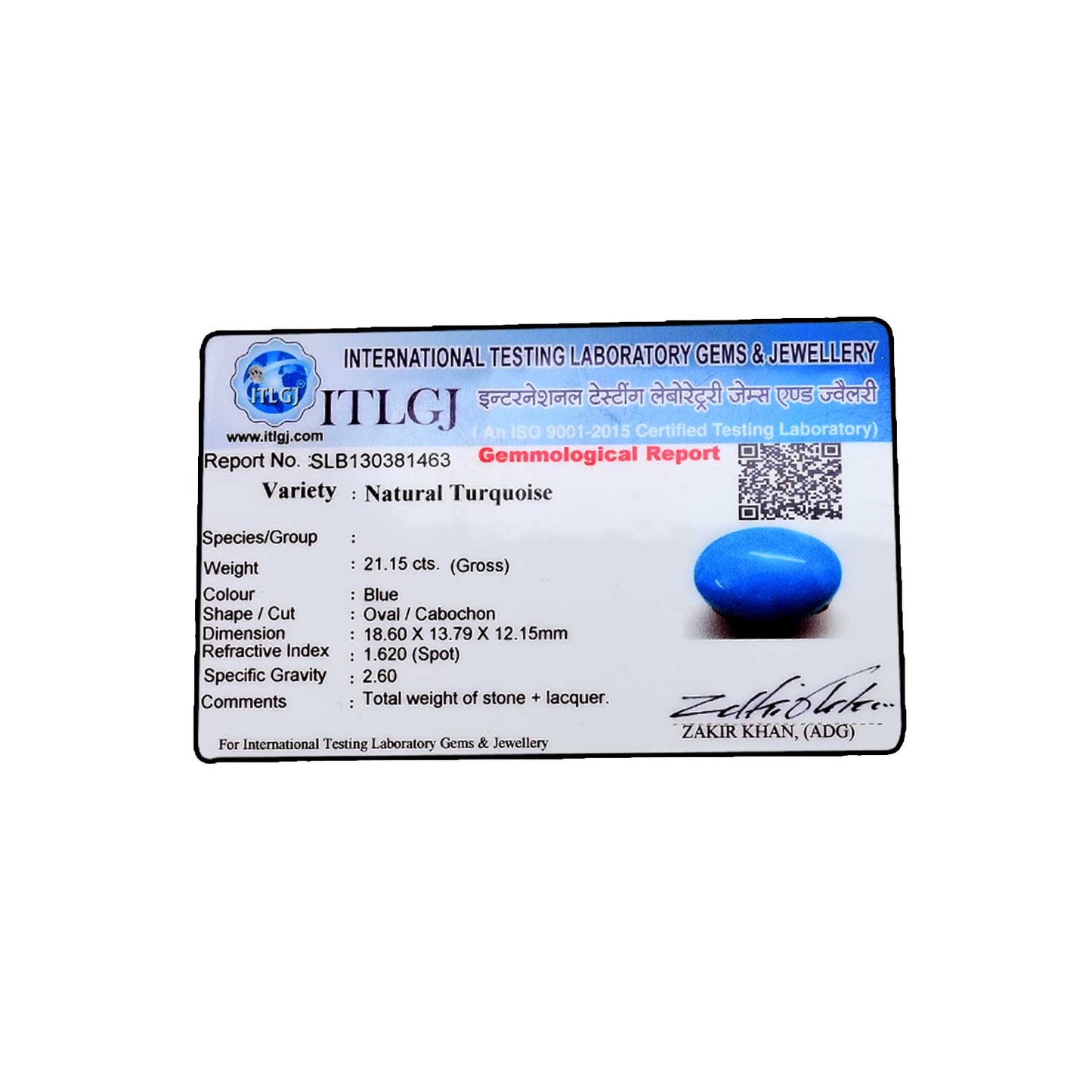 Arizona Turquoise (Firoza) 21.15 Carat