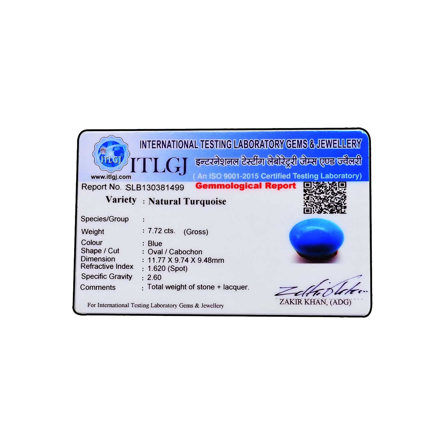 Tourquise (Firoza) Carat 7.72