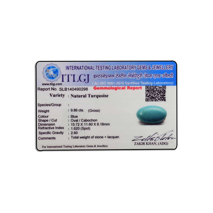 Arizona Turquoise (Firoza) 9.86 Carat