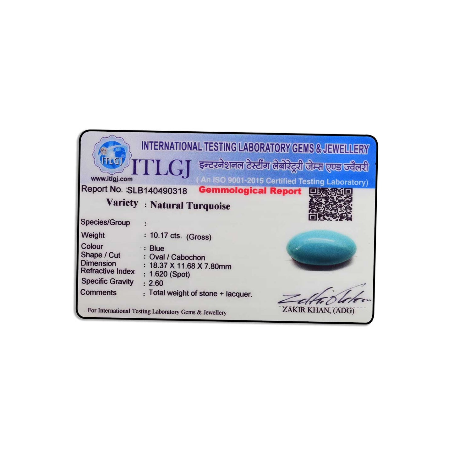 Arizona Turquoise (Firoza) 10.17 Carat