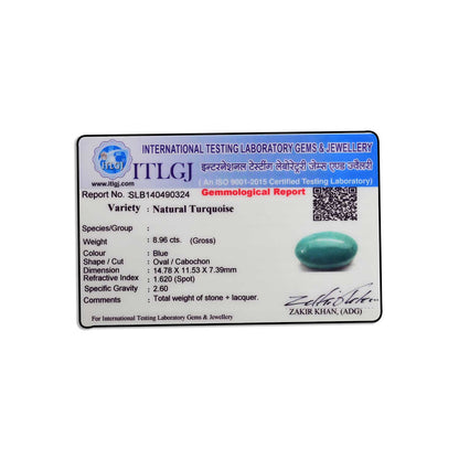Arizona Turquoise (Firoza) 8.96 Carat