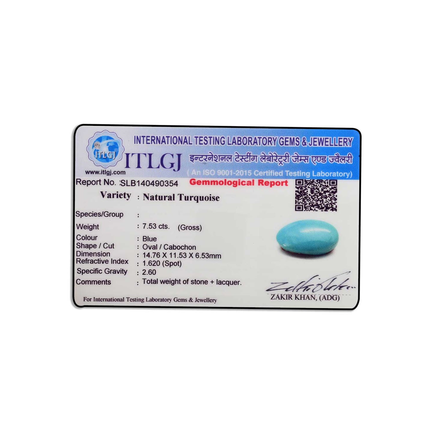 Arizona Turquoise (Firoza) 7.53 Carat