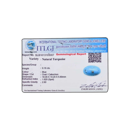 Irani Turquoise (Firoza) 9.16 Carat