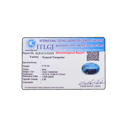 Irani Turquoise (Firoza) 9.74 Carat