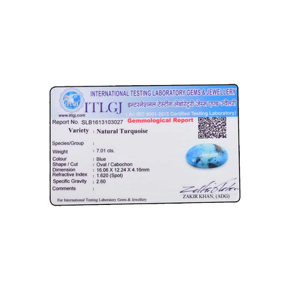 Irani Turquoise (Firoza) 7.01 Carat