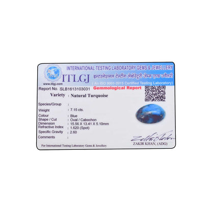 Irani Turquoise (Firoza) 7.15 Carat