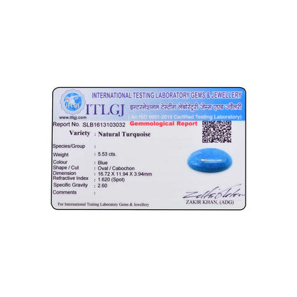 Irani Turquoise (Firoza) 5.53 Carat