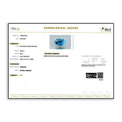 Irani Turquoise (Firoza) 44.66 Carat