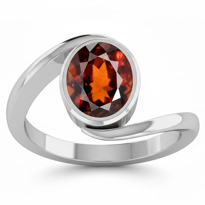 Gomed (Special Quality) Silver Wave Ring (R3)