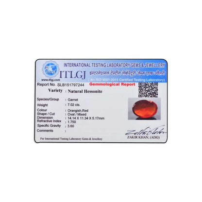 Hessonite (Gomed) 7.02 Carat