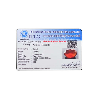 Hessonite (Gomed) 7.78 Carat