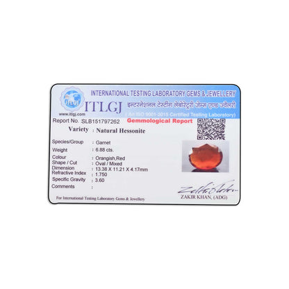 Hessonite (Gomed) 6.88 Carat