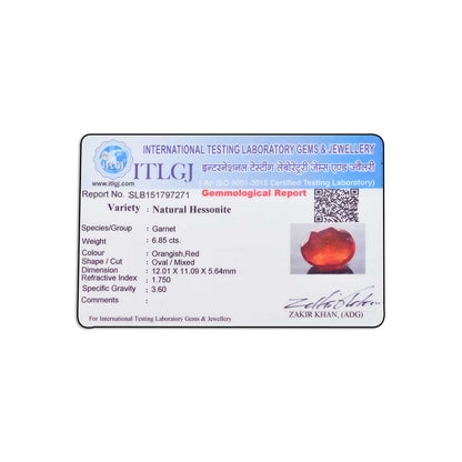 Hessonite (Gomed) 6.85 Carat