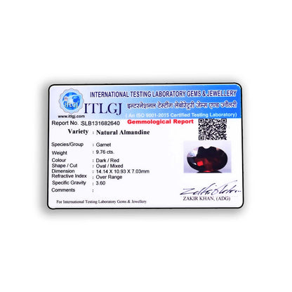 Red Garnet 9.76 Carat