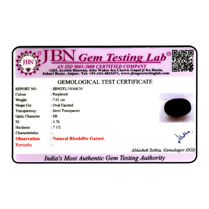 Red Garnet 7.61 Carat
