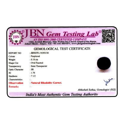 Red Garnet 8.18 Carat