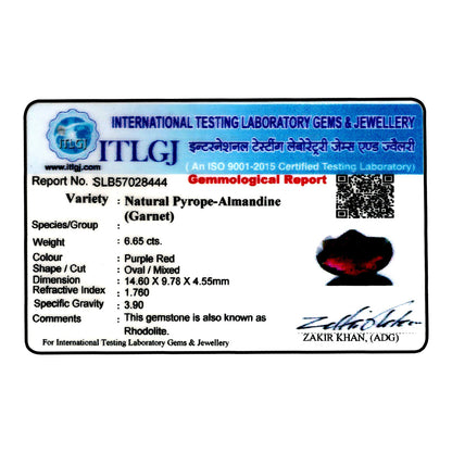 Red Garnet 6.65 Carat