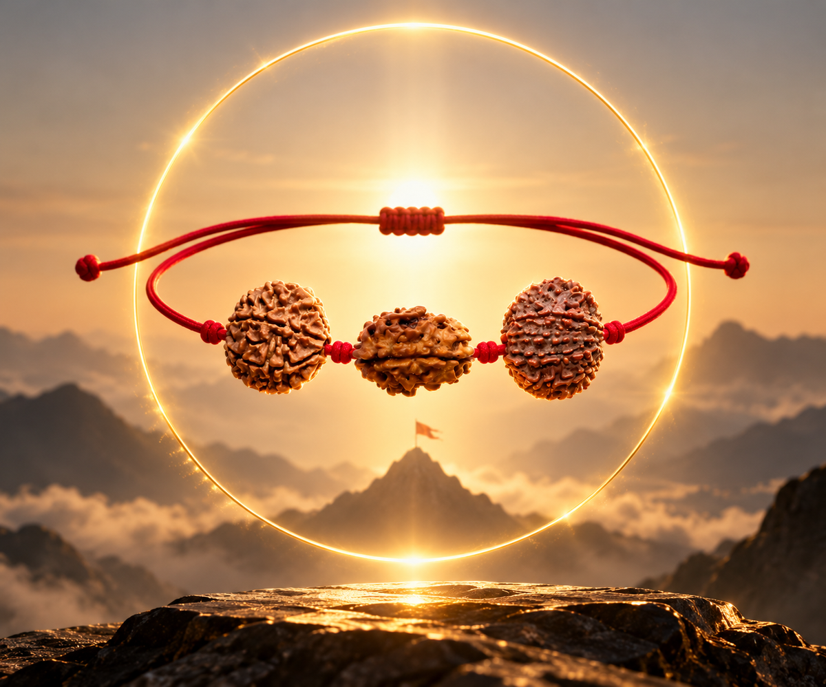 Raj Tejas Kavach - 12, 3 & 7 Mukhi Rudraksha