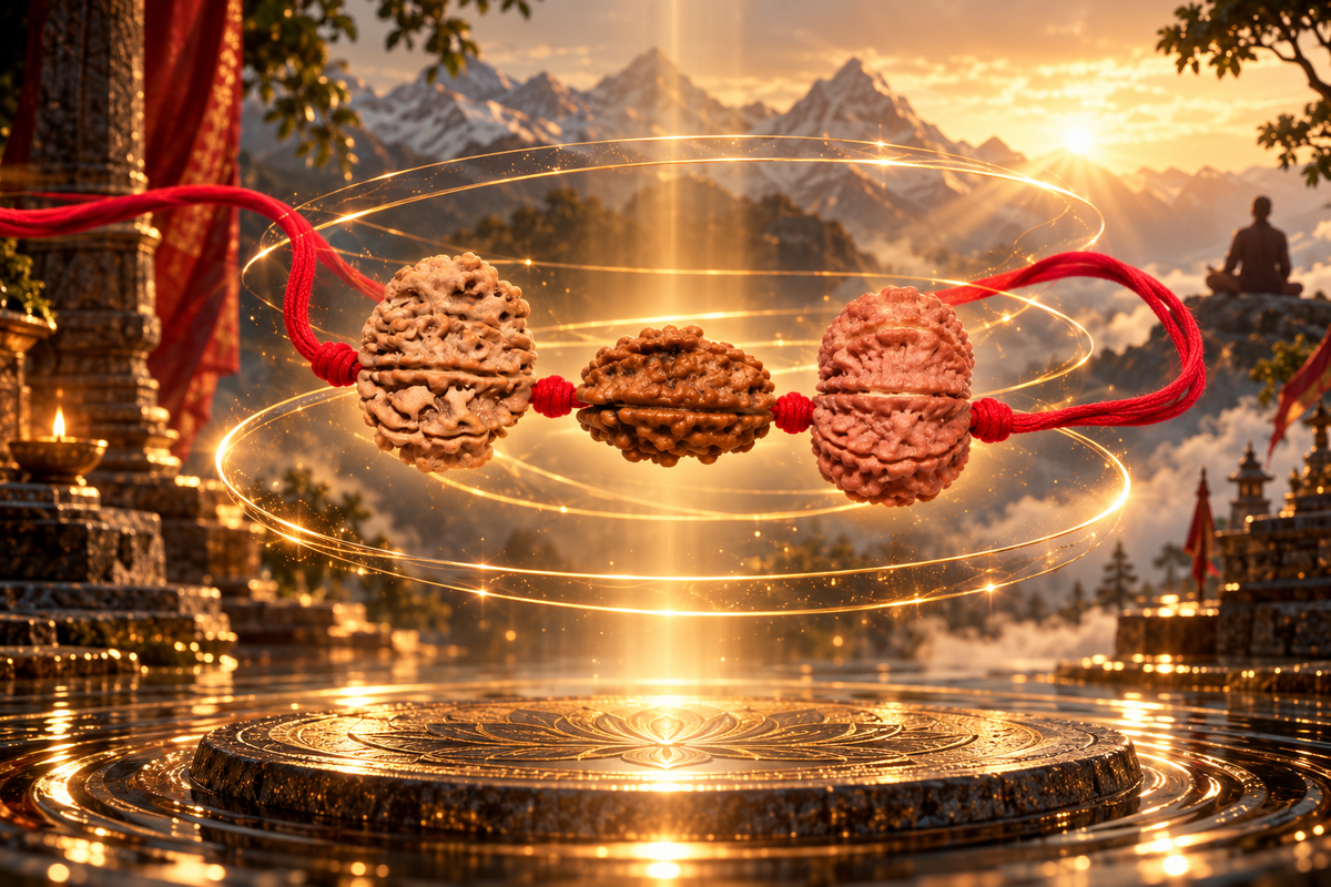 Bhairav Shakti Kavach - 3, 8 & 9 Mukhi Rudraksha