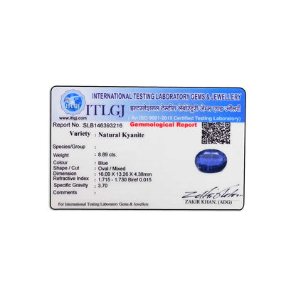 Blue Kyanite 8.89 Carat