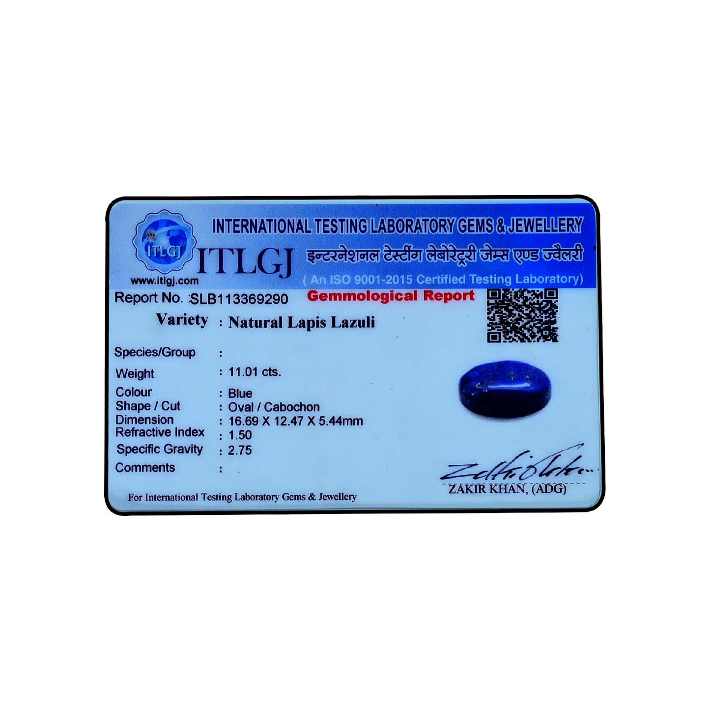 Lapis Lazuli 11.01 Carat