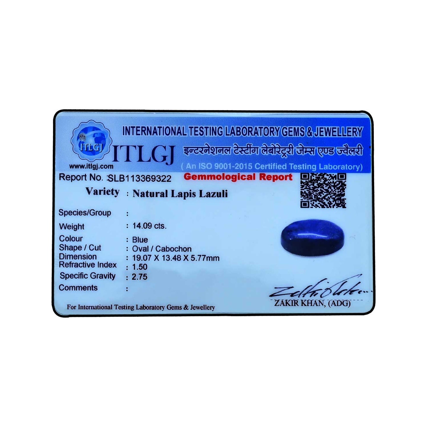 Lapis Lazuli 14.09 Carat