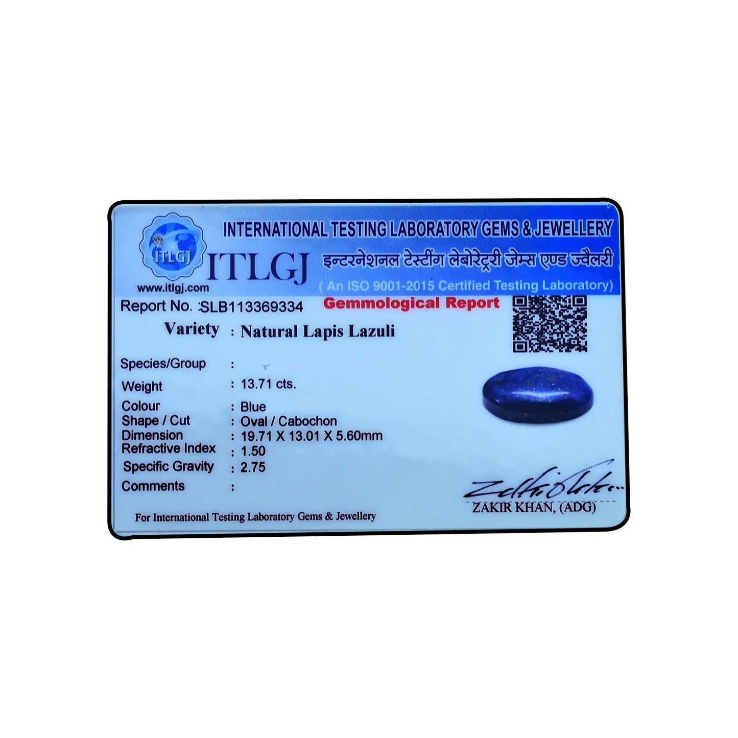 Lapis Lazuli 13.71 Carat