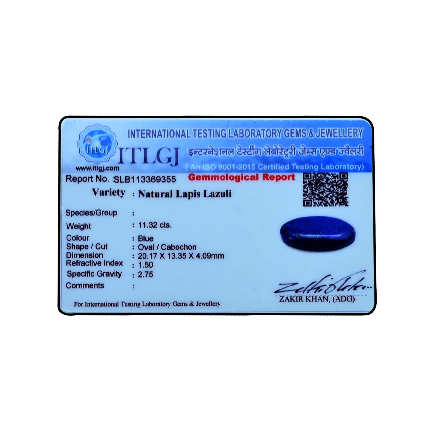 Lapis Lazuli 11.32 Carat