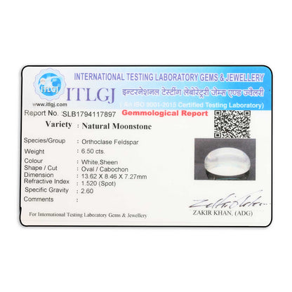 Moonstone (Chandrakantmani) 6.5 Carat