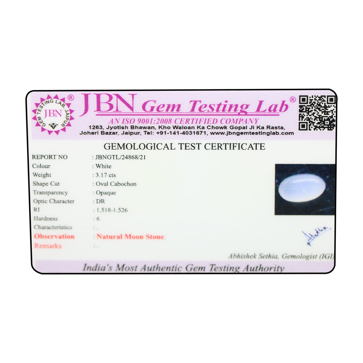 Moonstone 3.17 Carat